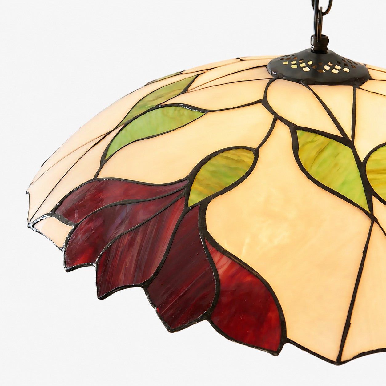TF Botanica Floral Glass Pendant Light – Vintage Pendant Fixture for Open Plan Spaces
