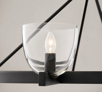Auria Kronleuchter aus mundgeblasenem Glas und Metall – modernes Messingdesign