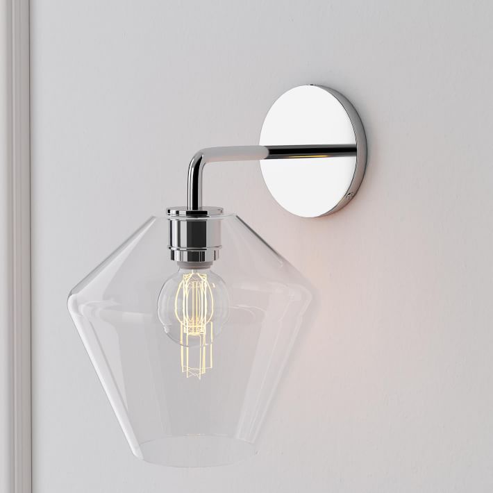 Merin Sculptural Milk Glass Geometric Wall Lamp