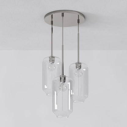 Lumivelle Pebble Glass Chandelier - 3-Light Modern Pendant Style