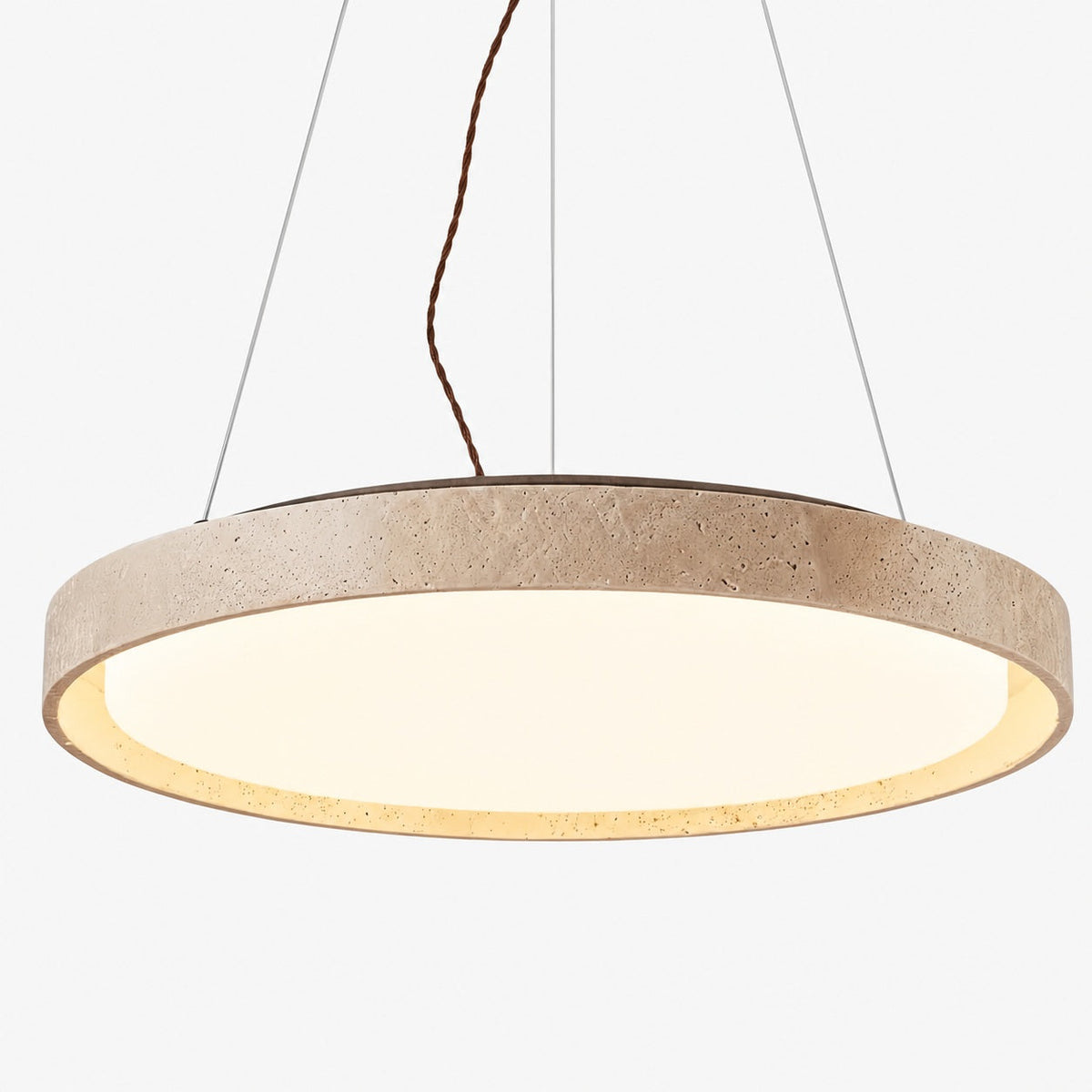 Miravelle Minimalist Pendant Lamp with Natural Stone Shade for Dining Room