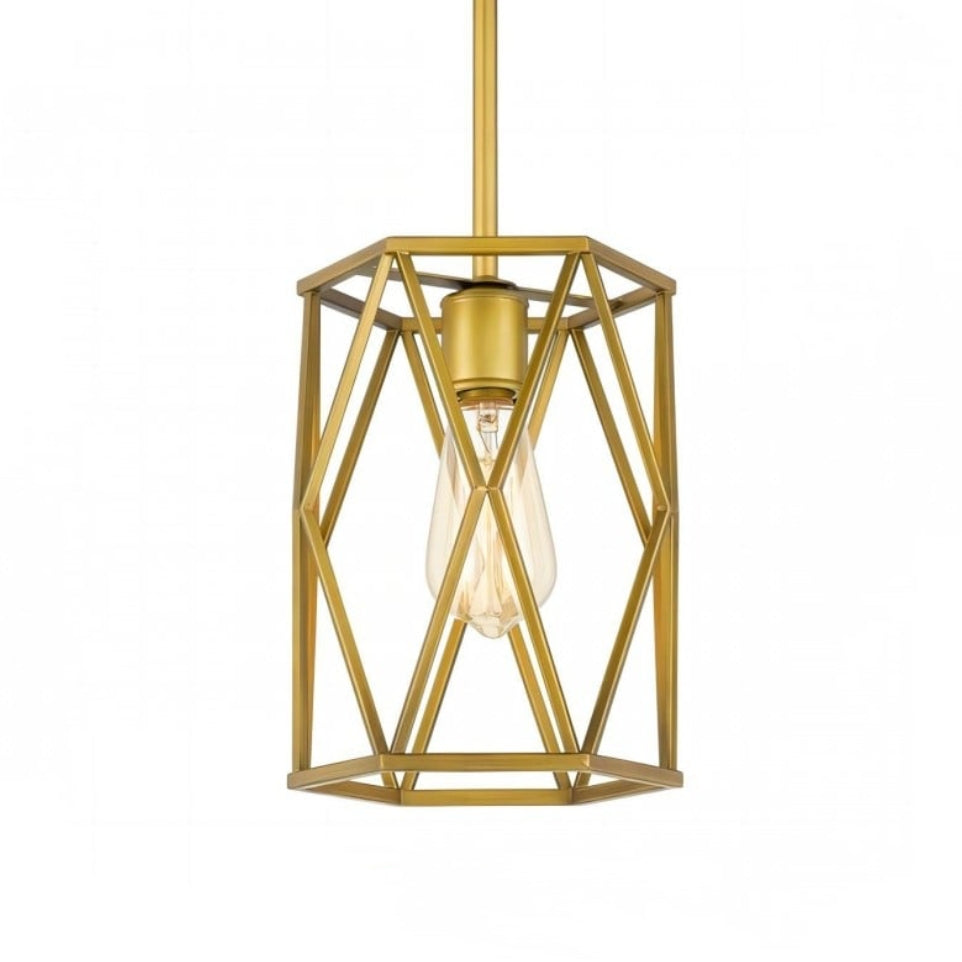 Auricyl Vintage Cage Pendant Light – Metal Cylinder Style Perfect for Dining Room