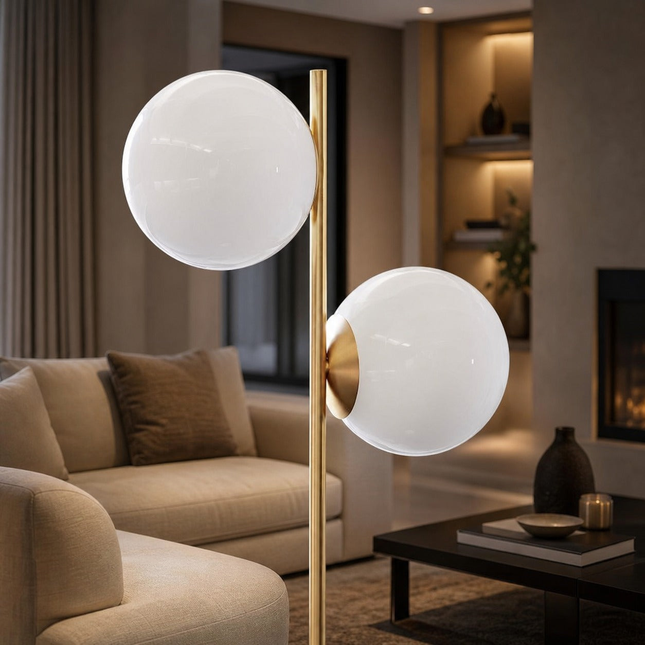 Brina Glass Multi-Light Stehleuchte – Moderne Stehleuchte mit Eleganz