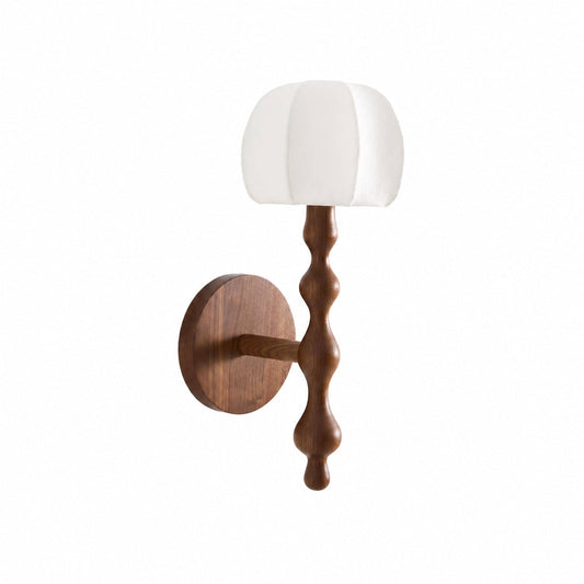 Savara Modern Curved Base Wall Light – Soft Diffused Fabric Shade for Hallways and Living Rooms