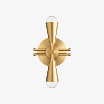 Pyralis Cone Art Deco Brass Sconce - Industrial Vanity Light