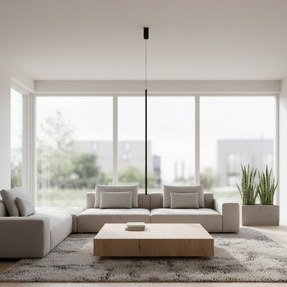 Vectra Slim Industrial Pendant Light - Contemporary Ceiling Fixture for Living Room and Bedroom