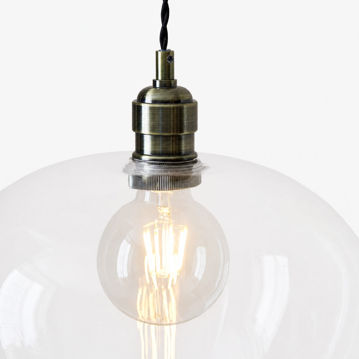 Clarione Height-Adjustable Glass Pendant Light - Classic Art Deco Light
