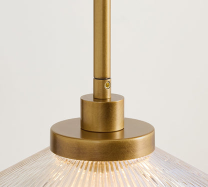 Bravira Ribbed Glass Pendant Light - Elegant Kitchen Island Lamp