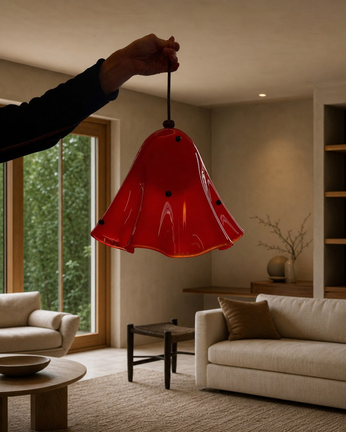 Bellina Artistic Glass Pendant Light - Modern Bloom Inspired Hanging Ceiling Lamp