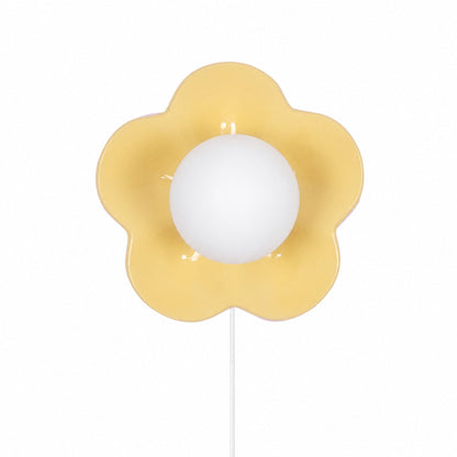 Florixa Blooming Flower Wall Sconce - Plug-in and Hardwired Lamp for Bedroom Decor