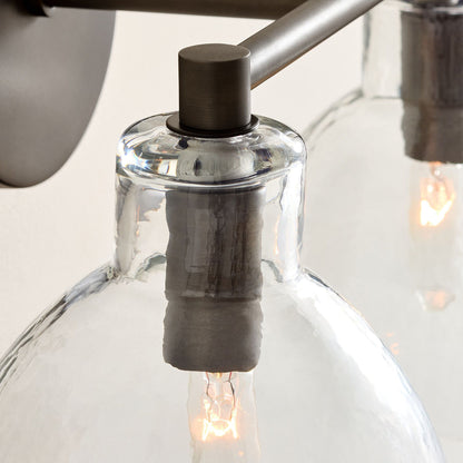 Glavira Recycled Glass Double Sconce - Indoor Brass Wall Lighting
