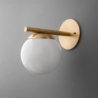 Glorica Glass Wall Sconce - Frosted Globe Light