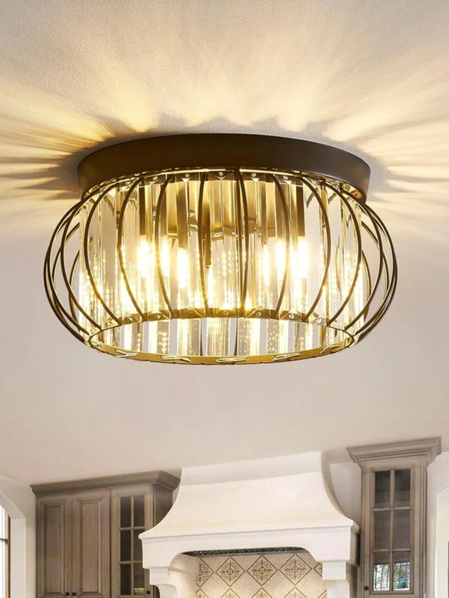 Modern Semi Recessed Crystal Ceiling Lamp