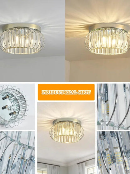 Modern Semi Recessed Crystal Ceiling Lamp