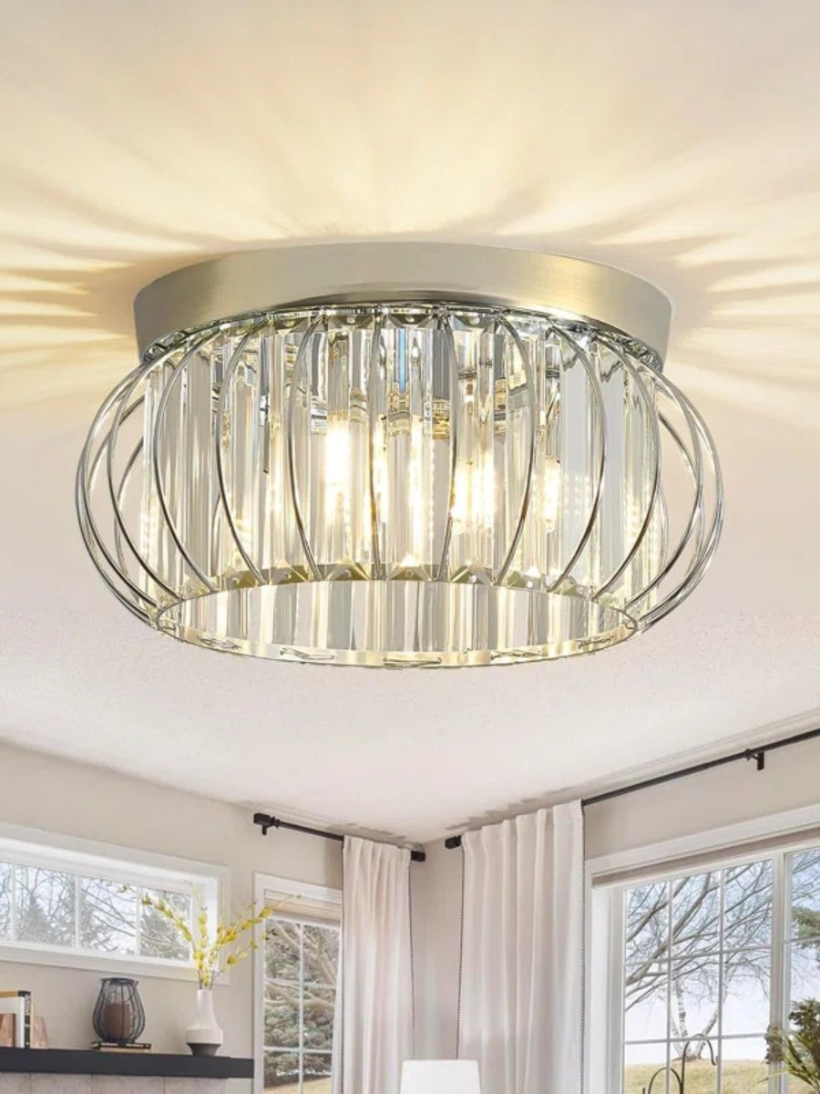 Modern Semi Recessed Crystal Ceiling Lamp
