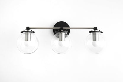 Glorica Glass 3 Shade Globe Vanity Light - Soft Bathroom Light Fixture