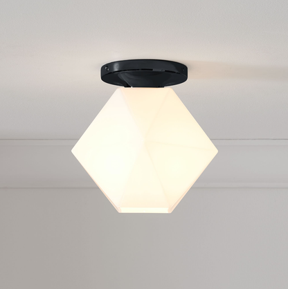 Talvior Sculptural Flush Mount Ceiling Light – Faceted Glass for Modern Interiors