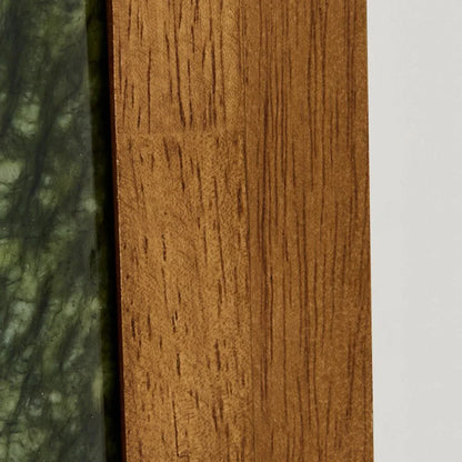 Green jade and wood back detail
