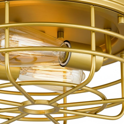 Gridray Round Metal Cage Ceiling Lamp Industrial Style – Indoor Lighting for Kitchen Entryway