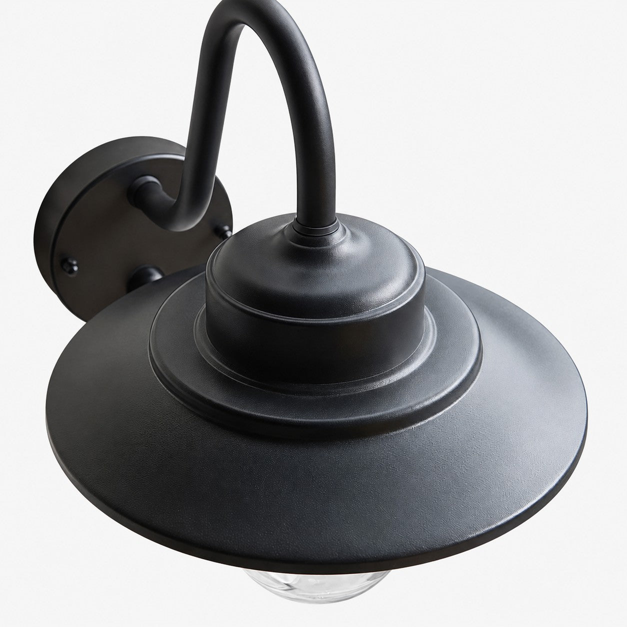 Trevanta Arched Arm Design Wall Light - Black Painted Sensor Lantern Style for Small Spaces