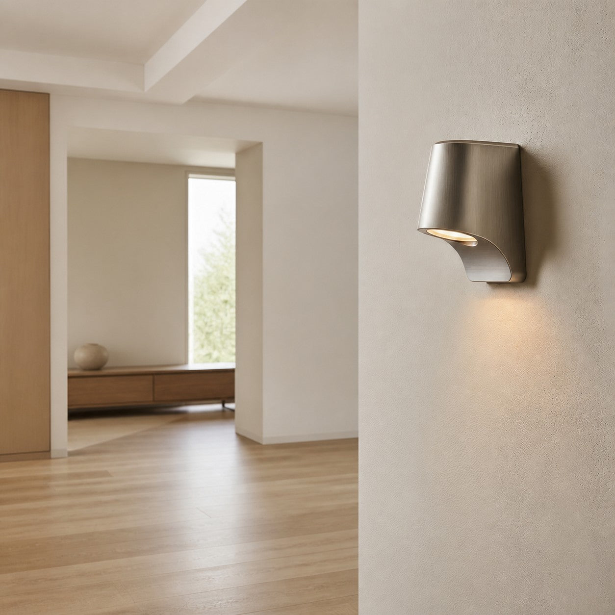 Minimalistische Wandlaterne von Rivathis aus Metall in Zinnoptik – Stilvolle Verandaleuchte, ideal für Eingangsbereich oder Garten