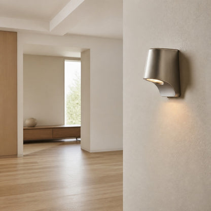Minimalistische Wandlaterne von Rivathis aus Metall in Zinnoptik – Stilvolle Verandaleuchte, ideal für Eingangsbereich oder Garten