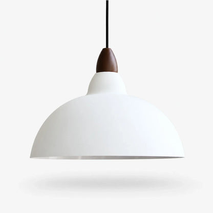 white 35 cm / 13.8 in pendant light on white background
