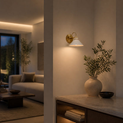Aurenza Sconce – Farmhouse Wall Light with Metal Accents for Cozy Spaces