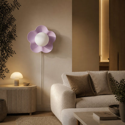 Florixa Blooming Flower Wall Sconce - Plug-in and Hardwired Lamp for Bedroom Decor