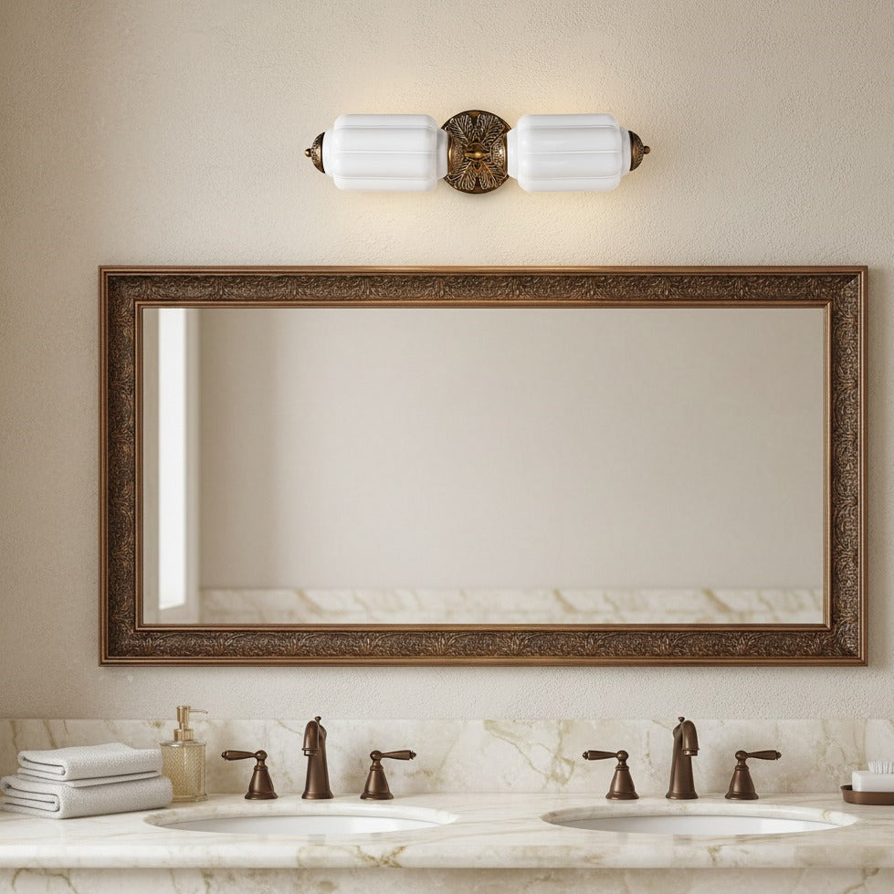 Eloise Glass Wall Sconce - Vintage Milk Glass Vanity Sconce