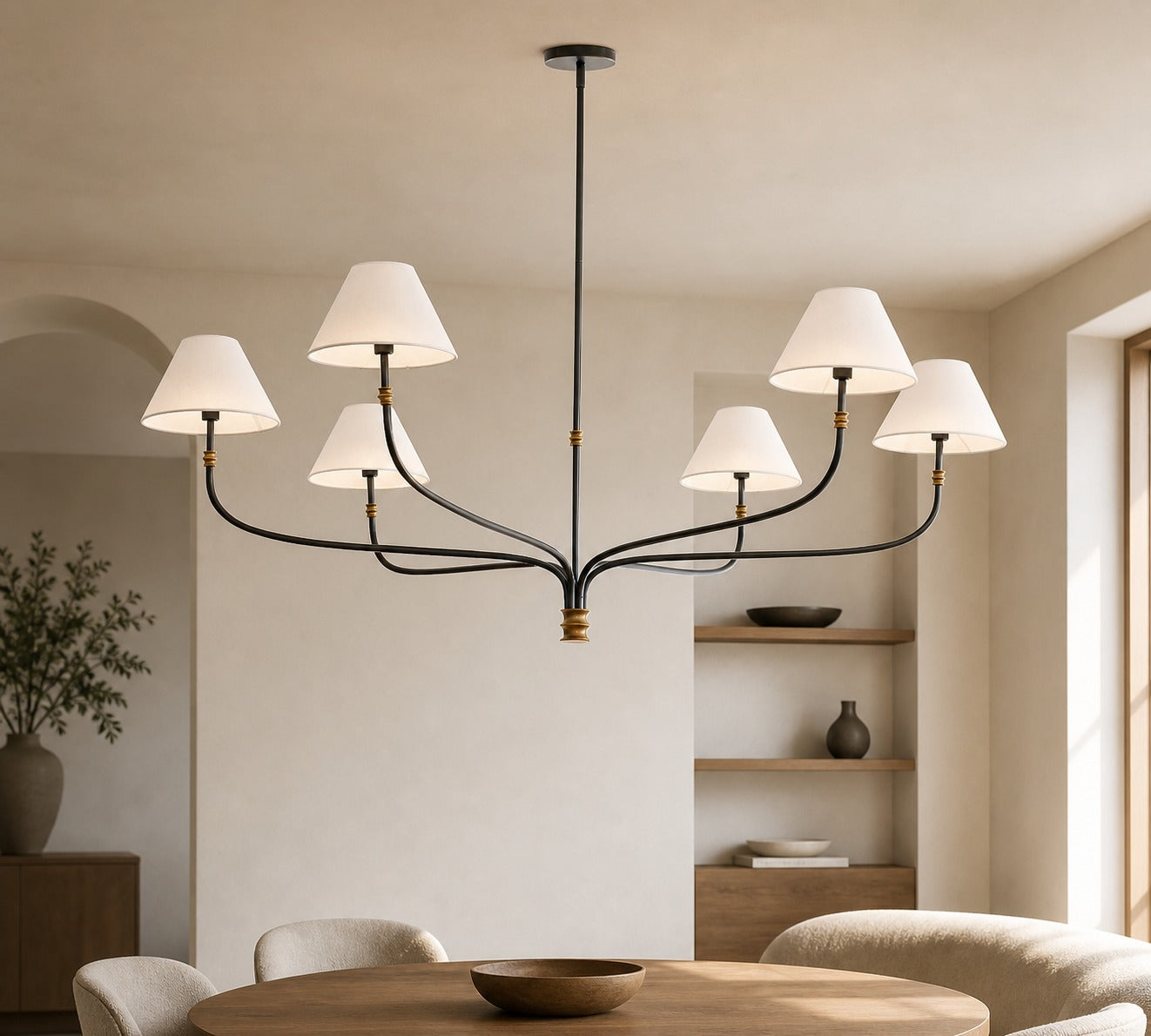 Calin Klassischer runder Kronleuchter - Bronze-Eisenleuchte für Esszimmer