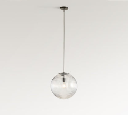 Bravira Ribbed Glass Pendant Light - Elegant Kitchen Island Lamp