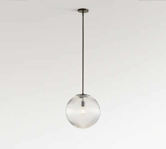 Bravira Ribbed Glass Pendant Light - Elegant Kitchen Island Lamp