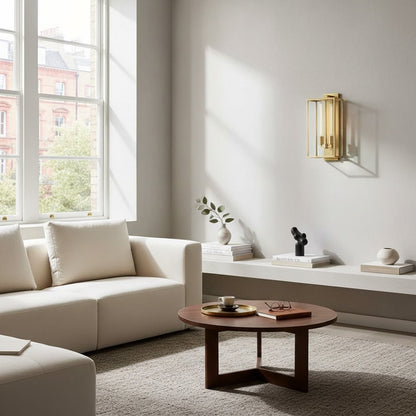 Klassische Beckman Vintage Wandleuchte - Lineares Design aus Stahl und Glas