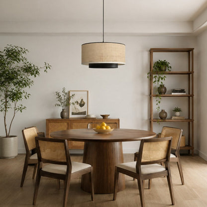 Natural Wabi Sabi Raffia Grass Pendant Light for Dining Room