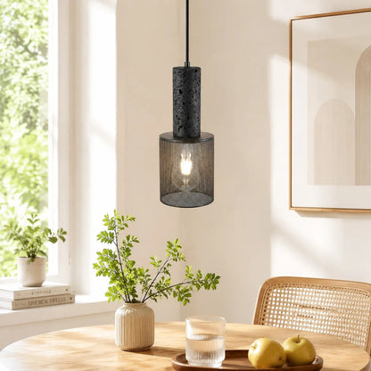 Textured Black Mesh Pendant Light 1