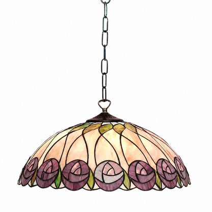 TF Hutchinson Tiffany-Glas-Pendelleuchte mit kunstvollem Mosaikdesign für Ess- und Wohnräume