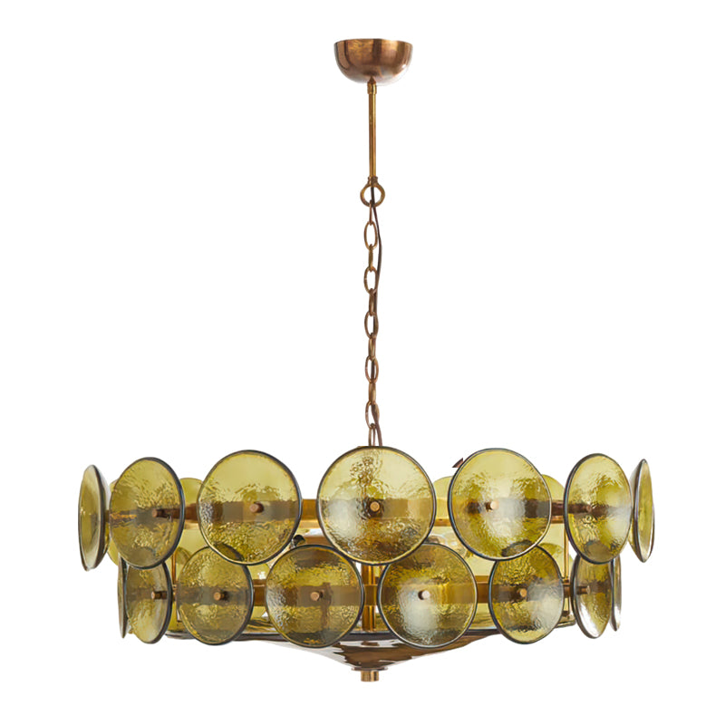 Lorenzo Halo Disc Vintage‑Modern Chandelier – Dining Room Statement Light