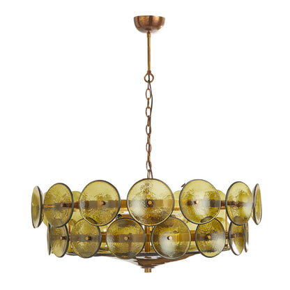 Lorenzo Halo Disc Vintage‑Modern Chandelier – Dining Room Statement Light