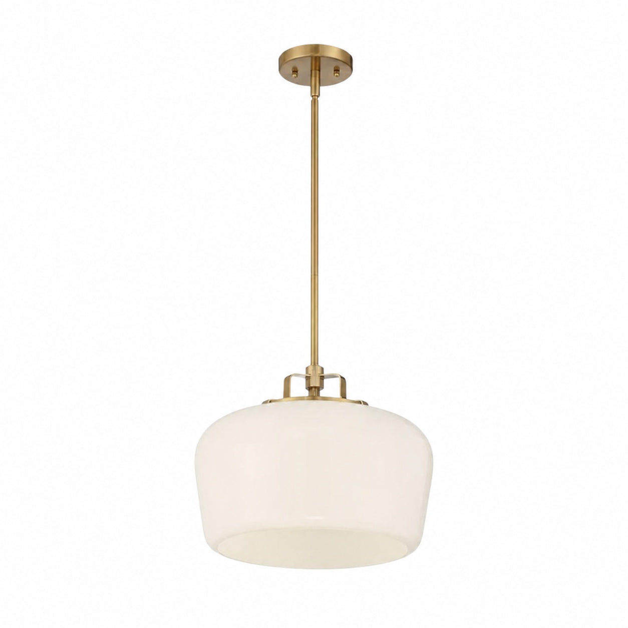 Lirra Opal Glass Pendant Light - Modern Adjustable Metal Drop for Kitchen and Dining