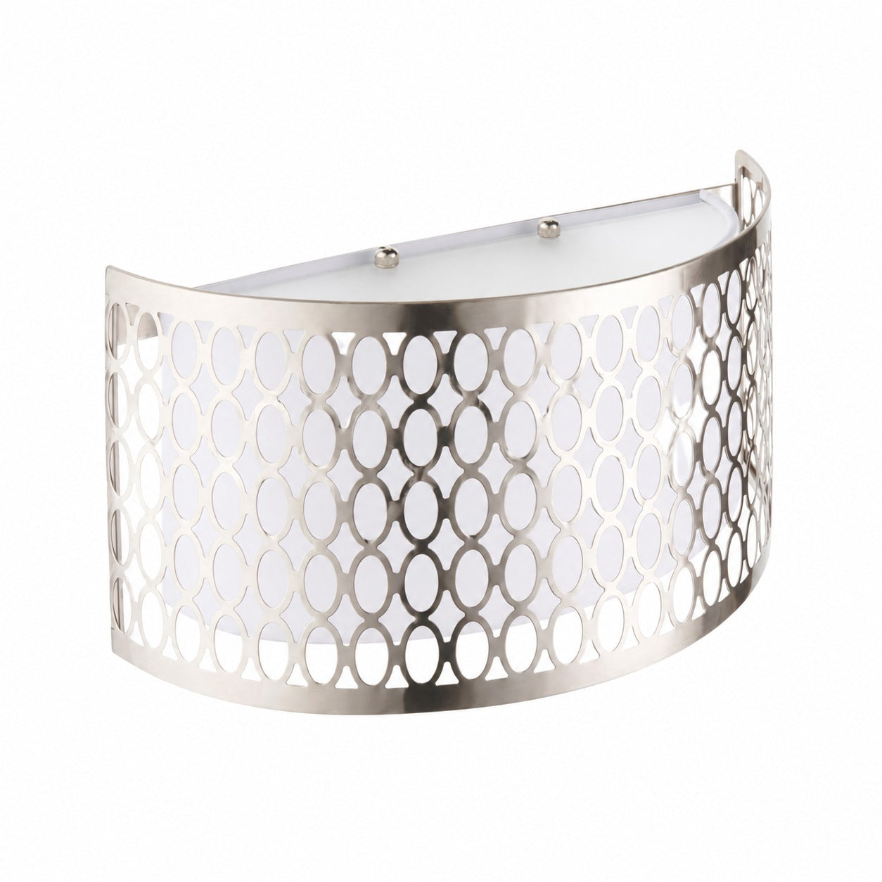 Liorin Fretwork Wall Light - Modern Curved Metal and Fabric Shade Sconce for Hallway or Bedroom
