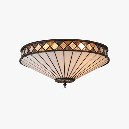 TF Fargo Geometrische Deckenleuchte – Handgefertigte Art-Deco-Lampe aus Buntglas für den Eingangsbereich