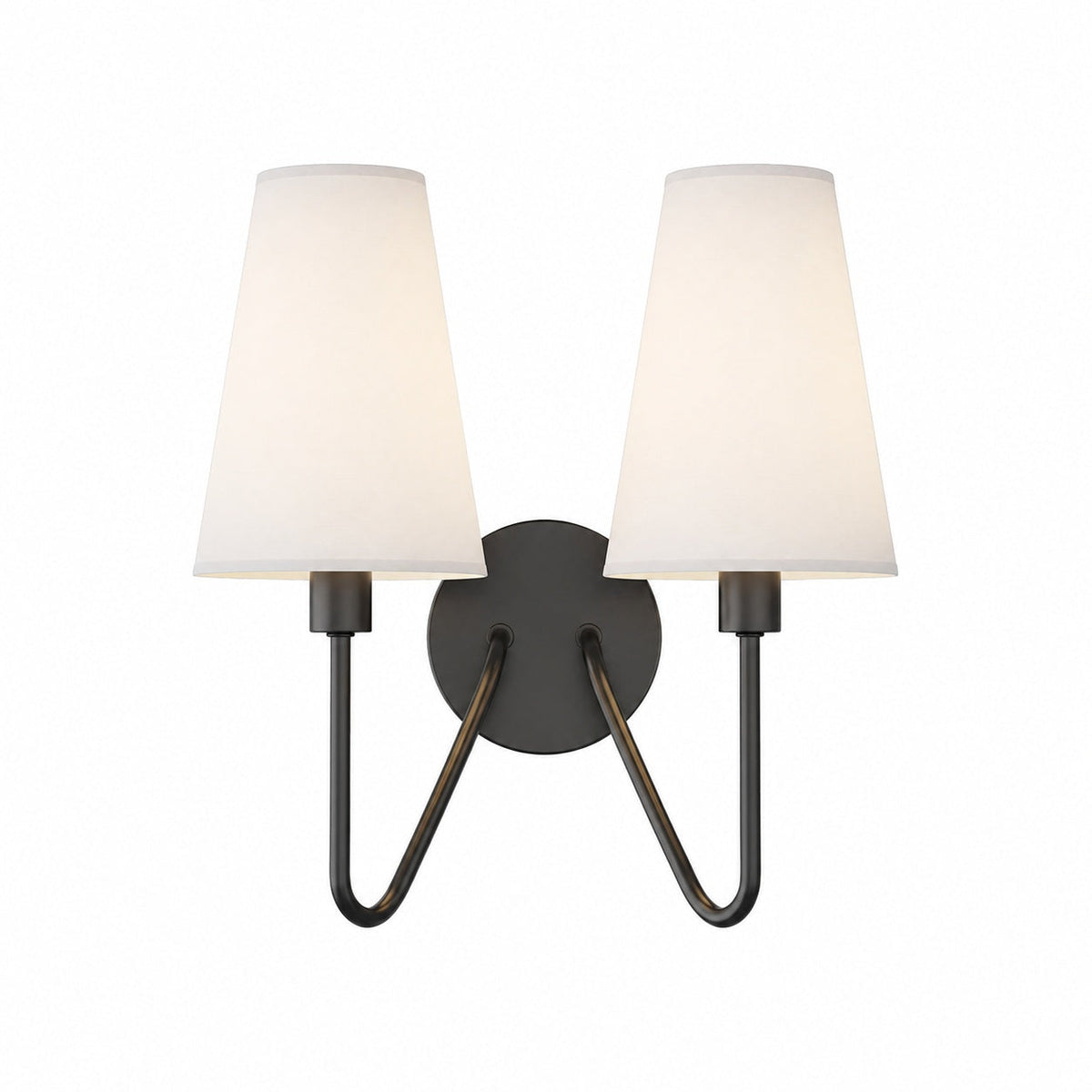 Arcuma Vintage Inspired Metal Wall Sconce - Handcrafted Fabric Shade for Bedroom