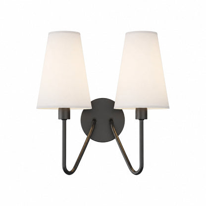Arcuma Vintage Inspired Metal Wall Sconce - Handcrafted Fabric Shade for Bedroom