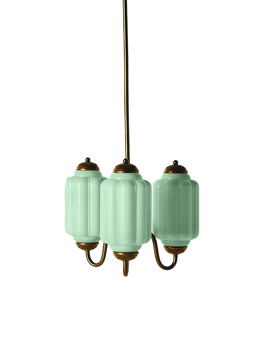 Vintage Eloise Glas Kronleuchter 3 Flammig