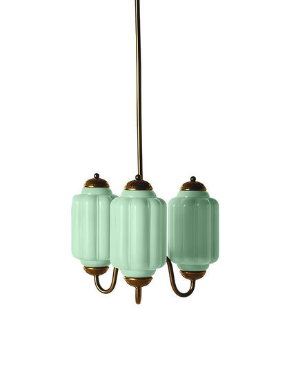 Vintage Eloise Glas Kronleuchter 3 Flammig
