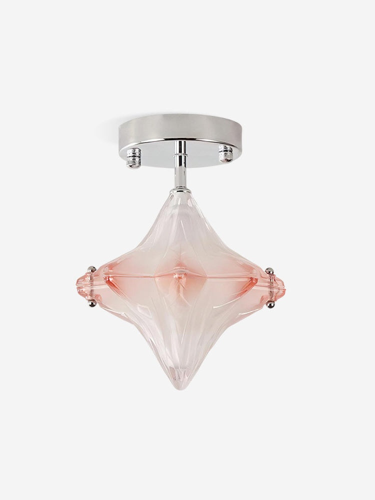 Art Deco Star Ceiling Lamp – Frosted Glass Fixture for Hallway & Entryway – Astris Ceres