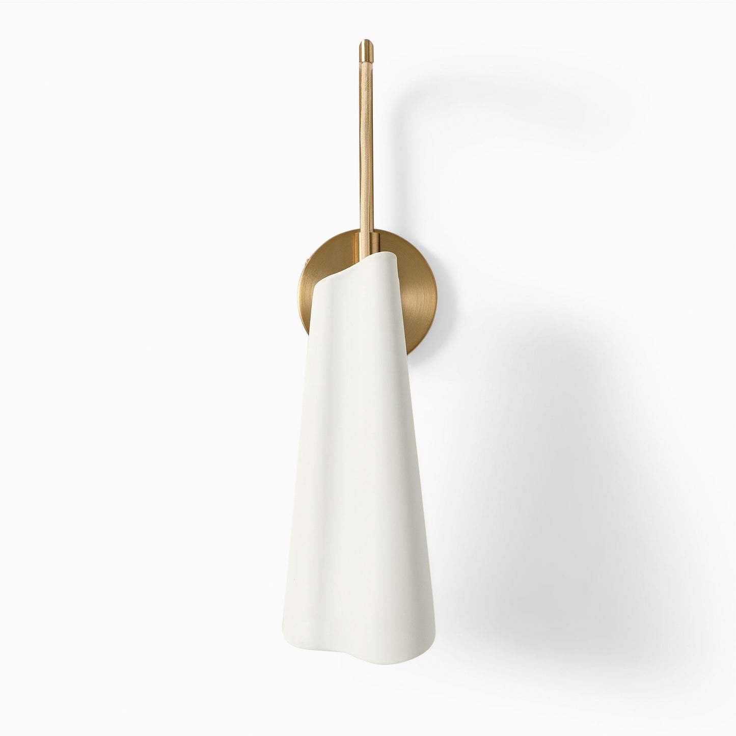 Orovia Sleek Wall Sconce – Ceramic & Metal Champagne Brass