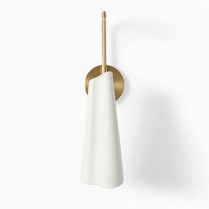 Orovia Sleek Wall Sconce – Ceramic & Metal Champagne Brass