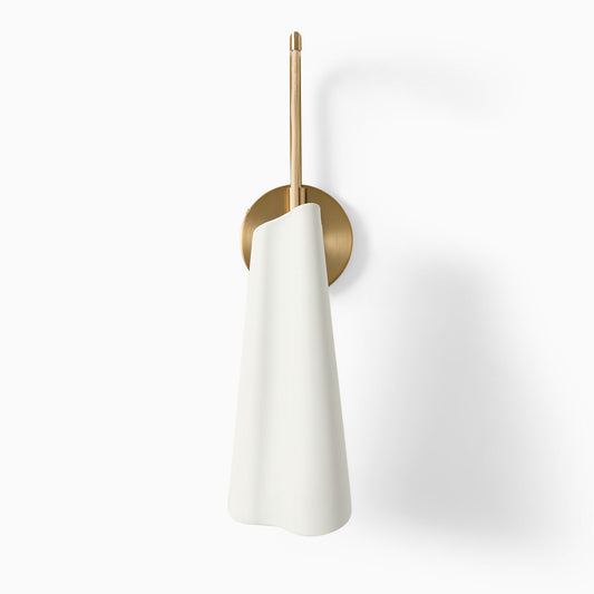 Orovia Sleek Wall Sconce – Ceramic & Metal Champagne Brass